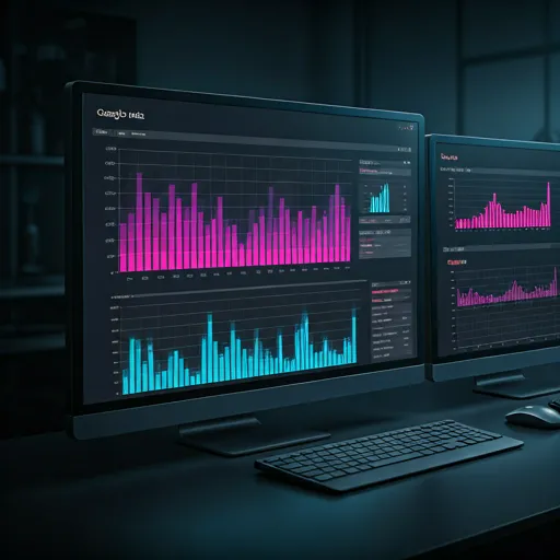 Paid media analytics dashboard displayed across multiple monitors
