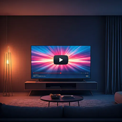 Television presenting a bright video advertising concept in a modern interior