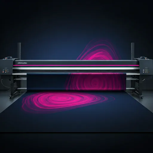 Large-format printing equipment producing a wide graphic