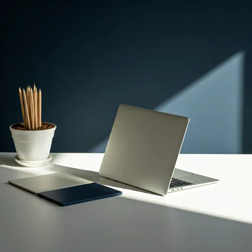 Minimal professional workspace representing organized content strategy
