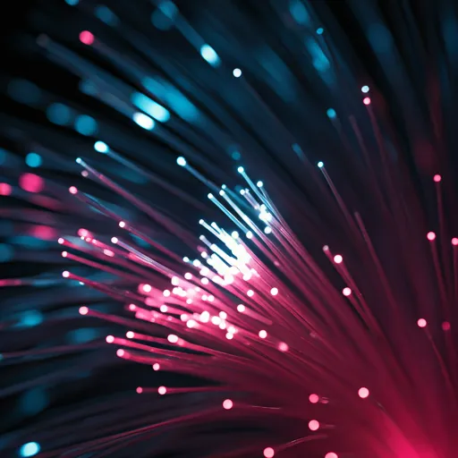 Abstract fiber-optic structure representing technical search infrastructure